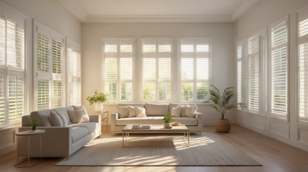 Shutters for Living Room Windows Balancing Light and Privacy