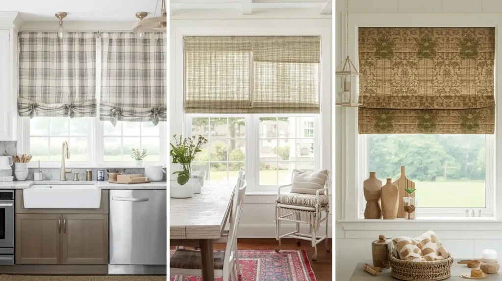 Farmhouse, Country, and Contemporary Kitchen Window Dressing Ideas