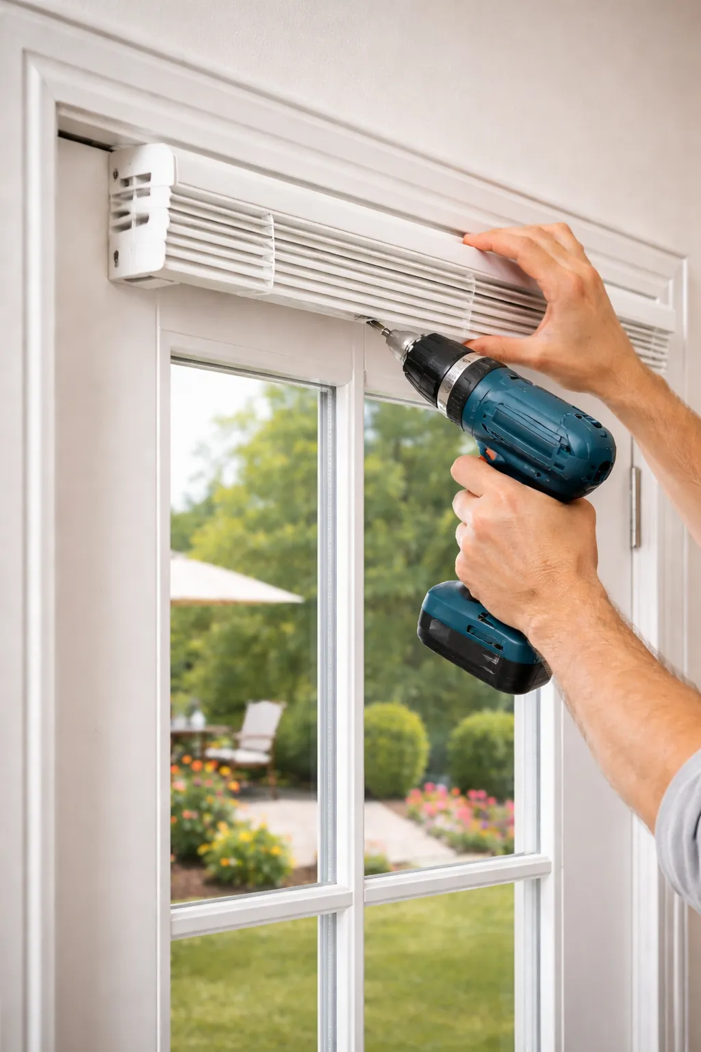 how to install window blinds on a door